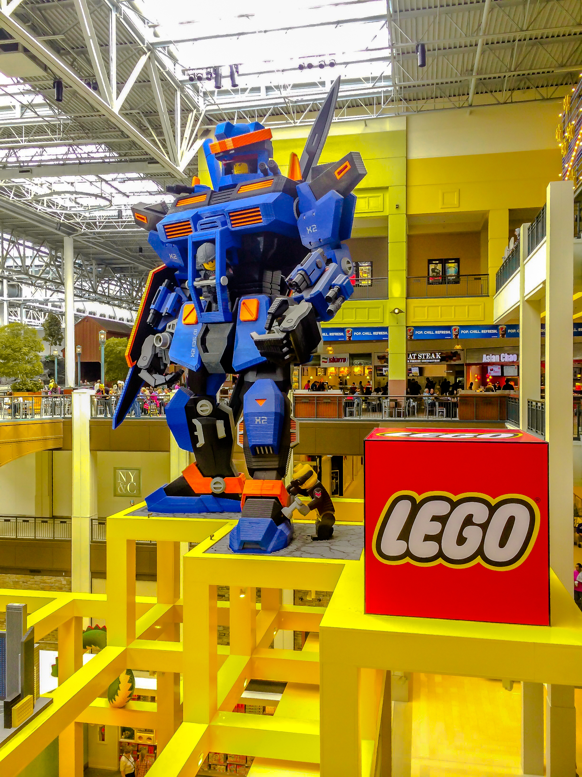 Massive LEGO mech robot on display at the Mall of America, Bloomington